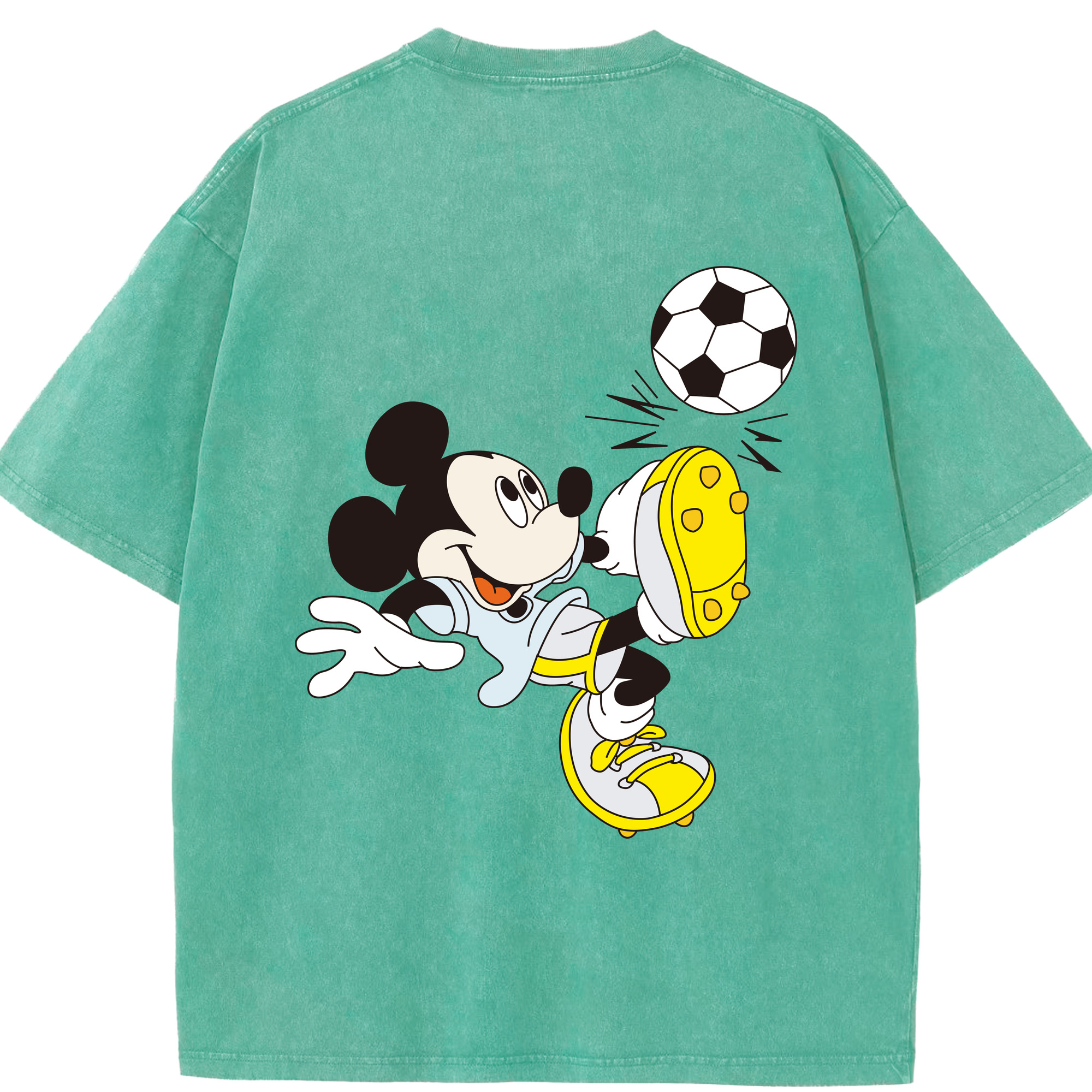 （画像用） ミッキーマウス Mickey Mouse 綿100% ヴィンテージ風 半袖Tシャツ（背面プリント）